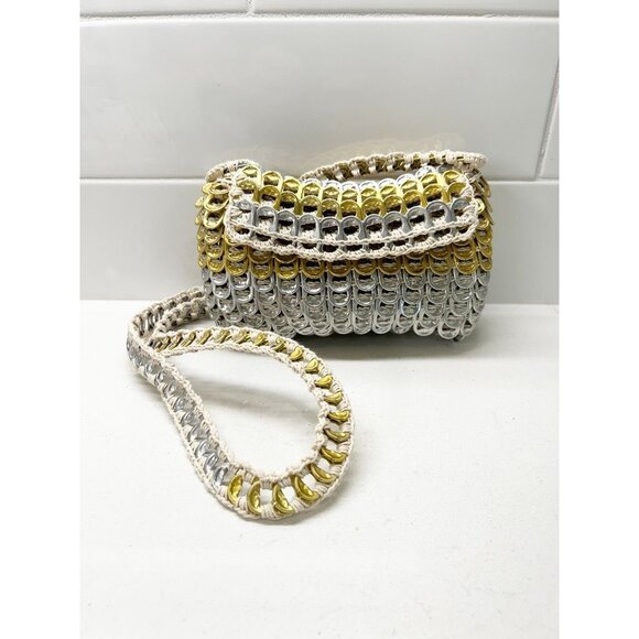 Stylish Gold and Silver Crossbody Bag - Picture 1 of 7